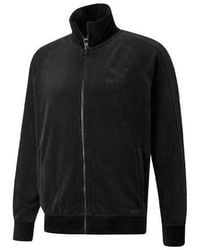 PUMA - Iconic T7 Embroidered Logo Retro Sports Suede Stand Collar Jacket - Lyst
