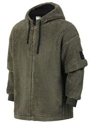 PUMA - Classics Winter Sherpa Hoodie Jacket 'Olivegreen' - Lyst