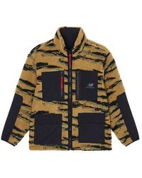 New Balance - Reversible Fleece Stay Warm Logo Sports Stand Collar Jacket - Lyst