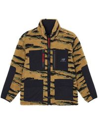 New Balance - Reversible Fleece Stay Warm Logo Sports Stand Collar Jacket - Lyst