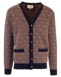Gucci - Stripe Wool Knitting Cardigan - Lyst