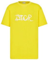 Dior - X Peter Doig Crossover Fw21 Logo Embroidered Round Neck Short Sleeve T-shirt - Lyst
