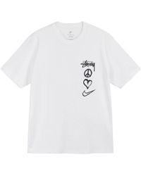 Nike - X Stussy Crossover Love Alphabet Logo Pattern Printing Round Neck Short Sleeve Asia Edition White - Lyst