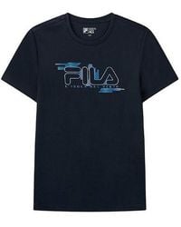 Fila - Embroidered Logo Loose Knit Short Sleeve - Lyst