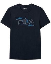 Fila - Embroidered Logo Loose Knit Short Sleeve - Lyst