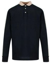Gucci - Ss20 Side Sleeve Logo Striped Ribbon Long Sleeve Polo Shirt For - Lyst