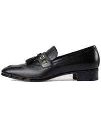 Gucci - Interlocking G Tassel Leather Loafers - Lyst