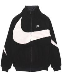 Nike - Big Swoosh Large Logo Lamb's Wool Stay Warm Stand Collar Jacket - Lyst