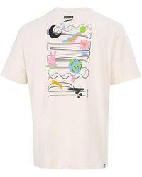 PUMA - Athleisure Casual Sports Printing Round Neck Short Sleeve - Lyst