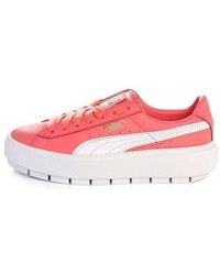 PUMA - (Wmns) Platform Trace Leather Cleated Low - Lyst