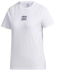 adidas - Neo Casual Sports Round Neck Short Sleeve - Lyst
