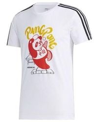 adidas - Neo Panda 3-Stripes Graphic T-Shirts - Lyst