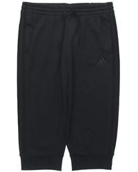 adidas - M 3S Ft Tc 34Pt Embroidered Logo Stripe Knit Bundle Feet Cropped Pants - Lyst