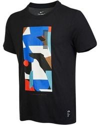 Nike - Dri-fit A.i.r. Casual Logo Printing Round Neck Pullover Short Sleeve Black T-shirt - Lyst