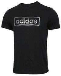 adidas - Alphabet Printing Sports Stylish Round Neck Short Sleeve - Lyst