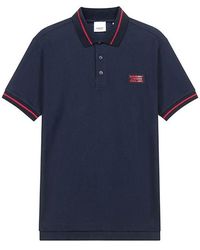 Burberry - Cotton Short Sleeve Polo Shirt Navy - Lyst