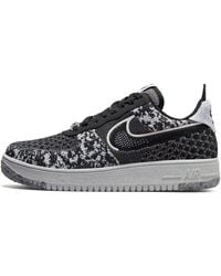 nike airforce 1 crater flyknit trainers in grey