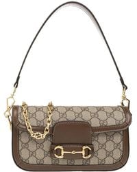 Gucci - Borse A Mano Horsebit 1955 Donna Tessuto/Ebano - Lyst