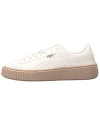 PUMA - (Wmns) Basket Platform Patent Marshmallow - Lyst