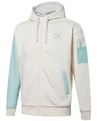PUMA - Retro Colorblock Knit Hooded Logo Jacket - Lyst