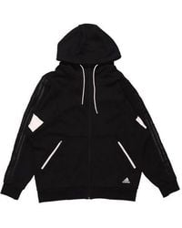 adidas - St Kn Block Jkt Sports Training Knit Hooded Logo Jacket - Lyst