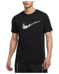 Nike - Cartoon Pattern Large Logo Printing Round Neck Casual Short Sleeve - Lyst