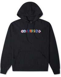 Converse - (Wmns) Contrasting Colors Alphabet Embroidered Knit Hoodie - Lyst
