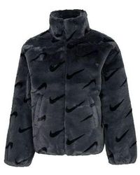 Nike - Printed Faux Fur Jacket Asia Sizing - Lyst