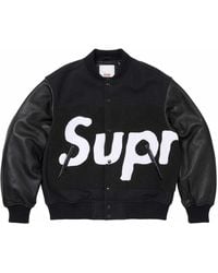 Supreme - Big Logo Chenille Varsity Jacket Whtie' - Lyst