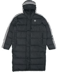 adidas - Originals Long Down Side Logo Printing Mid-Length Sports Down Jacket - Lyst