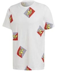 adidas - Originals Allover Print Diagonal Graphic T-Shirt - Lyst
