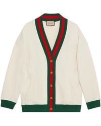 Gucci - Cotton Jersey Cardigan With Web 'Off' - Lyst
