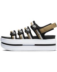 Nike Icon Classic Sports Black Brown Sandals