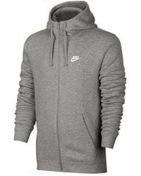 Nike - Logo Embroidered Fleece Lined Hooded Jacket - Lyst