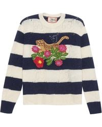 Gucci - (Wmns) Tiger Wool Sweater With Embroidery Tiger And Flower 'Ivory' - Lyst