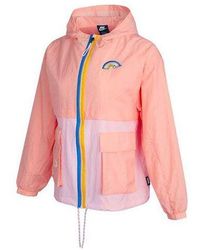 Nike - (Wmns) Sportswear Icon Clash Pattern Embroidered Contrasting Colors Light Woven Hooded Jacket Deep - Lyst