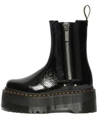Dr. Martens - (Wmns) 2976 Max Distressed Patent Chelsea Platform Boots - Lyst