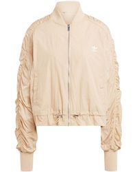 adidas - Oversize Ruched Sleeve Bomber Jacket - Lyst