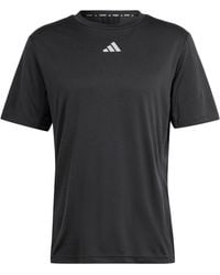 adidas - Hiit Workout 3-Stripes Tee Asia Sizing - Lyst