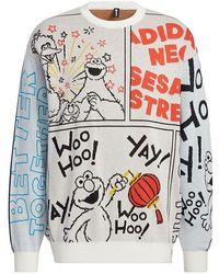 adidas - X Sesame Street Crossover Cartoon Alphabet Full Print Round Neck Knitwear Beige - Lyst