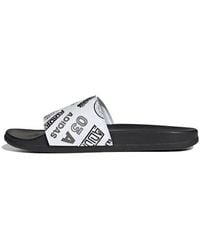 adidas - Adilette Comfort Slide 'All Over Logos - Lyst