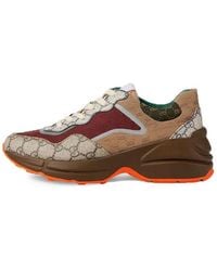 Gucci - Rhyton Monogram-print Canvas Low-top Trainers - Lyst