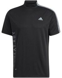 adidas - Colorblock Golf Sports Half Turtleneck Short Sleeve Black T-shirt - Lyst