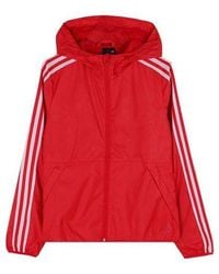 adidas - (Wmns) Plaid Applique Windtight Hooded Jacket Coat - Lyst
