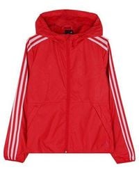 adidas - (Wmns) Plaid Applique Windtight Hooded Jacket Coat - Lyst