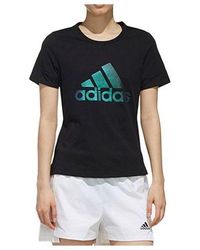 adidas - Alphabet Logo Printing Sports Short Sleeve - Lyst