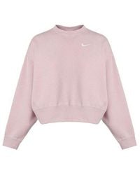 Nike - (Wmns) Sportswear Solid Color Fleece Round Neck Pullover Champagne Color Hoodie - Lyst