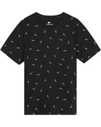 Nike - Logo Full Print Round Neck Pullover Short Sleeve Black T-shirt - Lyst