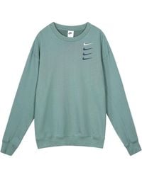 Nike - French Terry Swoosh 4 Embroidered Round Neck Sports Pullover Autumn - Lyst