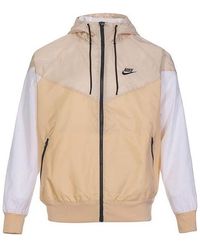 Nike - Sportswear Windrunner Sports Training Colorblock Logo Hooded Woven Jacket Khaki - Lyst